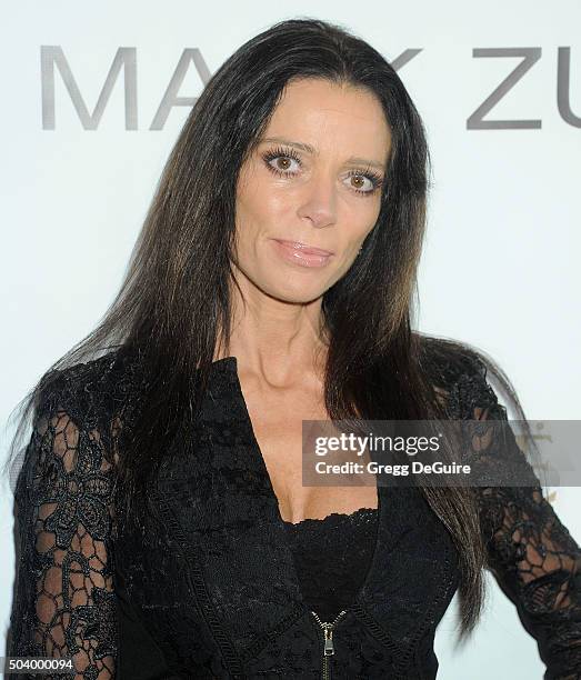 Personality Carlton Gebbia arrives at the Mark Zunino Atelier Opening at Mark Zunino Atelier on January 7, 2016 in Beverly Hills, California.