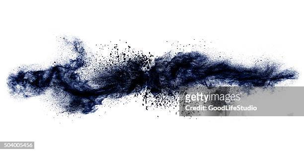 exploding blue abstract - black powder stock illustrations