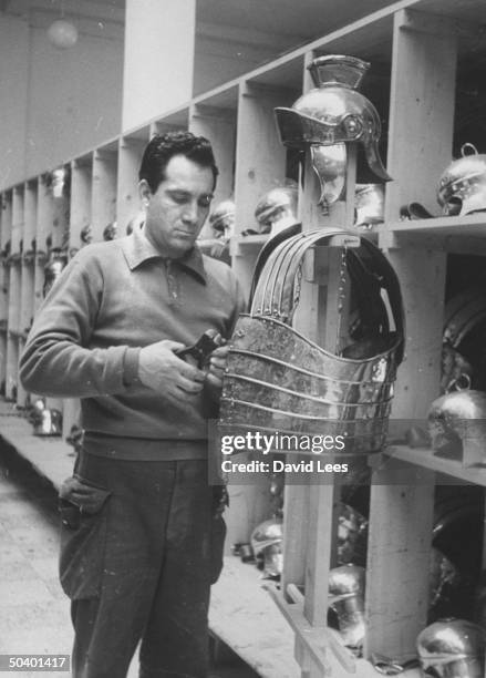 Man creating the costumes for 'Ben Hur'.