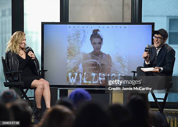 Rachel Platten and Andrew Blevins attend AOL BUILD Series at AOL Studios In New York on January 8, 2016 in New York City.