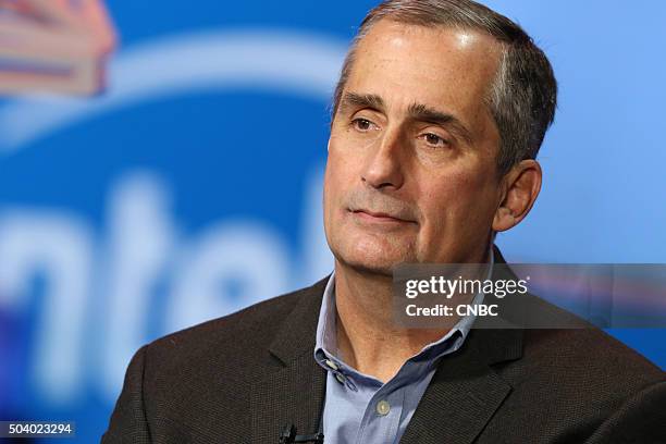 Brian Krzanich, CEO of Intel, during CES 2016, the annual Consumer Electronics Show, in Las Vegas, Nevada on January 6, 2015 --