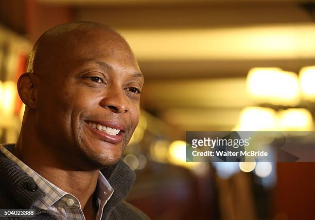 Eddie George, Ohio State University's 1995 Heisman Trophy winner and a former running back for the Tennessee Titans football team attends a press...