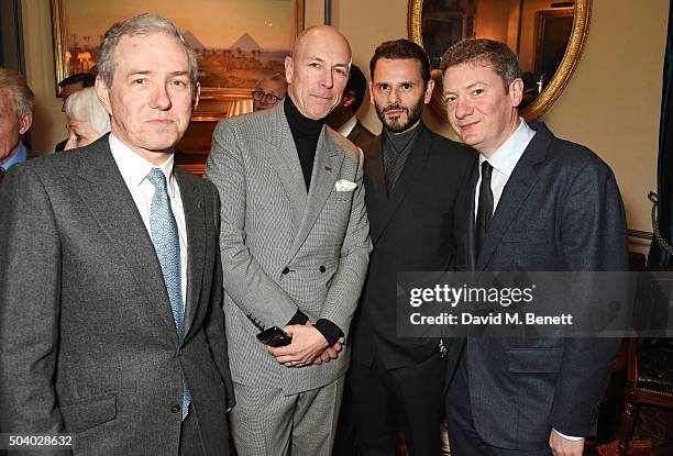 Bill Prince, Dylan Jones, Carlo Brandelli and Alex Bilmes attend a cocktail reception hosted by the Woolmark Company, Pierre Lagrange and the Savile...