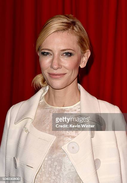 Actress Cate Blanchett attends the 16th Annual AFI Awards at Four Seasons Hotel Los Angeles at Beverly Hills on January 8, 2016 in Beverly Hills,...
