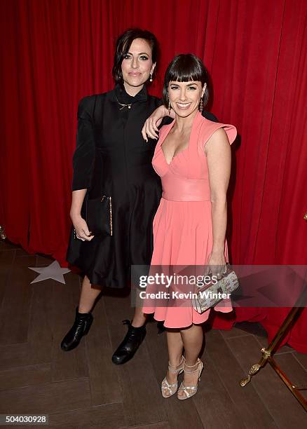 Writer/producer Sarah Gertrude Shapiro and actress Constance Zimmer attend the 16th Annual AFI Awards at Four Seasons Hotel Los Angeles at Beverly...