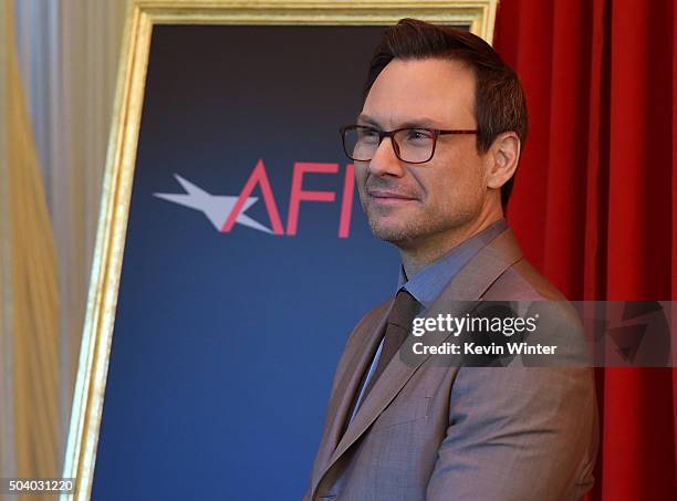 Actor Christian Slater attends the 16th Annual AFI Awards at Four Seasons Hotel Los Angeles at Beverly Hills on January 8, 2016 in Beverly Hills,...