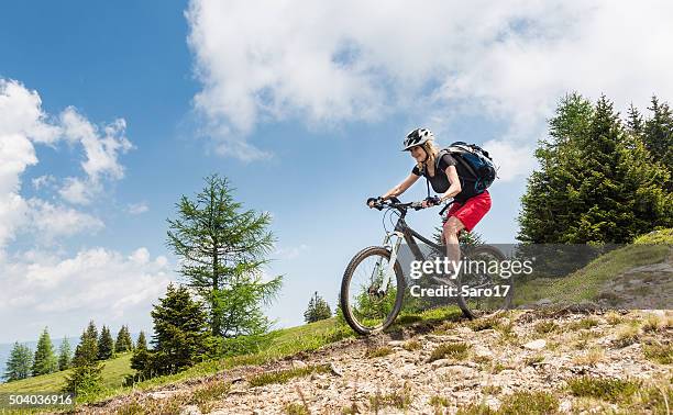 enjoy the carinthian mountainbike downhill, austria ! - carinthia stock pictures, royalty-free photos & images