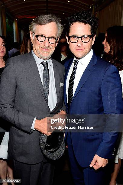 Directors Steven Spielberg and J.J. Abrams attend the 16th Annual AFI Awards at Four Seasons Hotel Los Angeles at Beverly Hills on January 8, 2016 in...