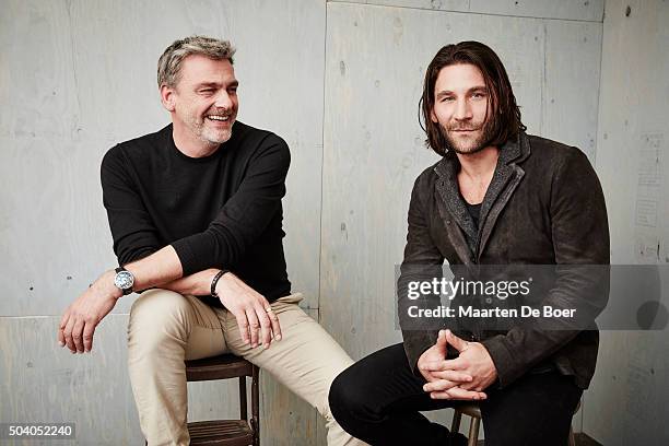 Ray Stevenson and Zach McGowan of Starz's Black Sails pose in the Getty Images Portrait Studio at the 2016 Winter Television Critics Association...