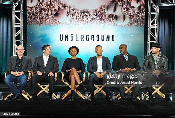 Executive producer Akiva Goldsman, creators/writers/executive producers Joe Pokaski and Misha Green, executive producers John Legend and Mike Jackson...