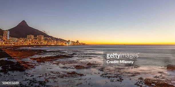 cape town south africa night panorama - sea point cape town stock pictures, royalty-free photos & images