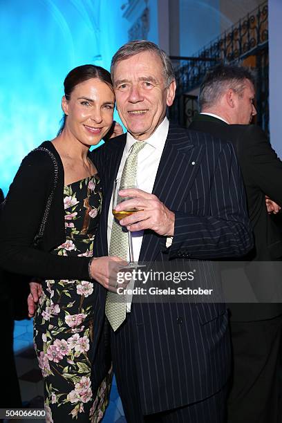 Georg von Waldenfels and his wife Veronika von Waldenfels during the new year reception of the Bavarian state government at Residenz on January 8,...