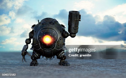 Robot Rocketship Robot With Rocket Launcher High-Res Stock Photo - Getty Images
