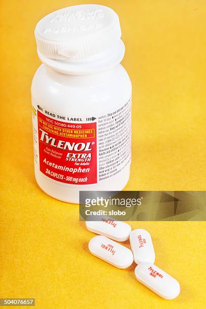 tylenol extra strapazierfähigkeit - acetaminophen stock-fotos und bilder
