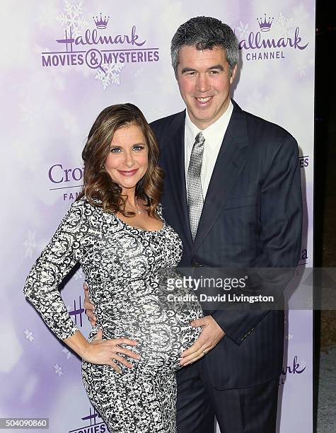 Actress Kellie Martin and husband Keith Christian attend the Hallmark Channel and Hallmark Movies and Mysteries Winter 2016 TCA press tour at...