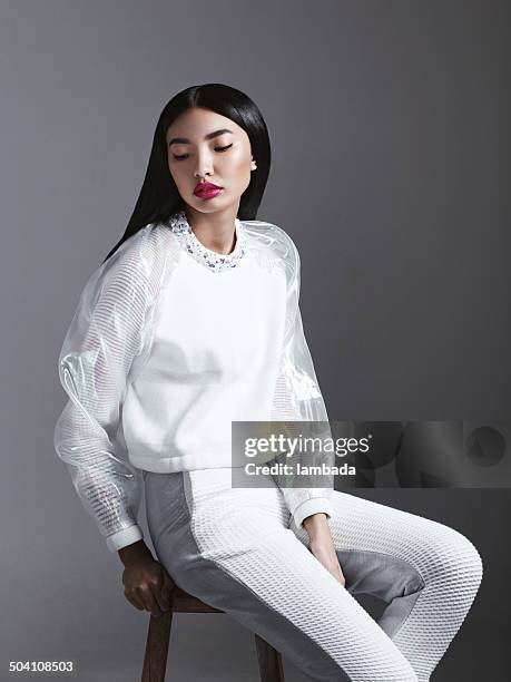 fashionable asian woman - asian fashion model stock pictures, royalty-free photos & images