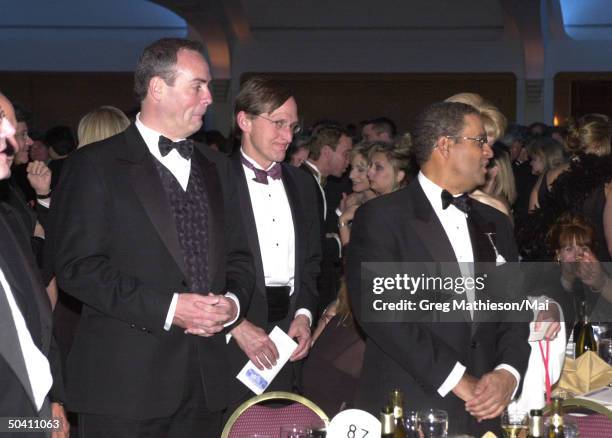 Survivor television series winner Richard Hatch making face next to television journalist Bryant Gumbel at the Annual White House Correspondents...