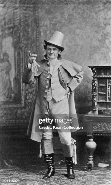 American actor and comedian Joseph Jefferson as 'Bob Acres' in the Richard Brinsley Sheridan play, 'The Rivals', circa 1870.