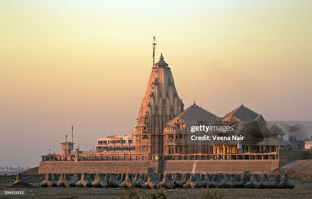 Somnath temple at sunset-Gujarat