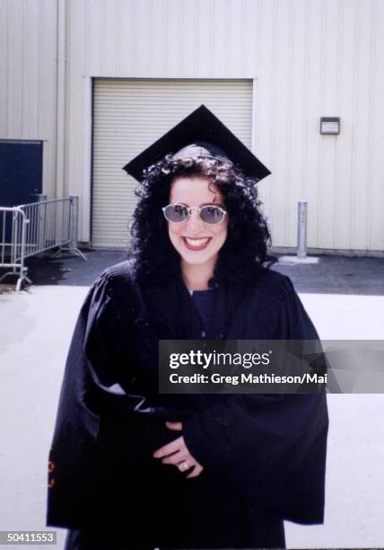 Missing Washington intern Chandra Levy, wearing cap and gown.