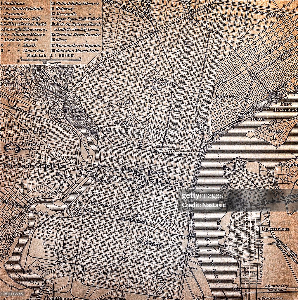 Karte von Philadelphia 1898