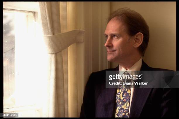 Pres. Clinton's dep. Chief of staff Harold Ickes in his White House West Wing office.