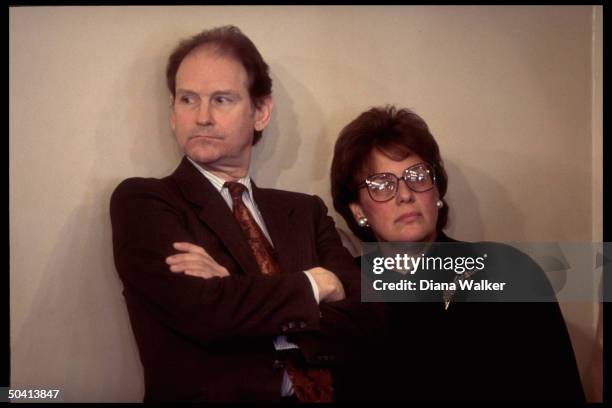 White House aide Harold Ickes & assistant chief of staff Evelyn Lieberman.