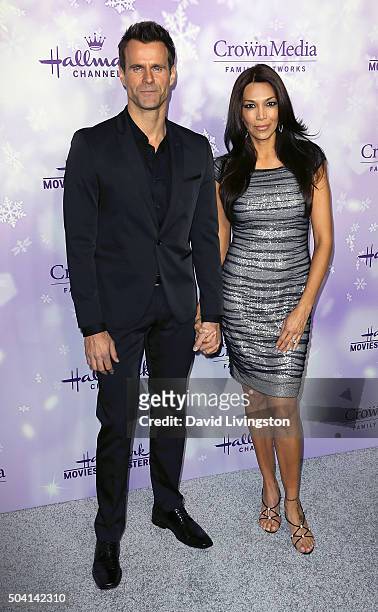 Actor Cameron Mathison and wife Vanessa Arevalo attend the Hallmark Channel and Hallmark Movies and Mysteries Winter 2016 TCA press tour at...