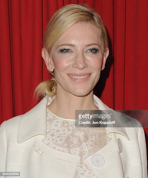 Actress Cate Blanchett arrives at the 16th Annual AFI Awards on January 8, 2016 in Los Angeles, California.