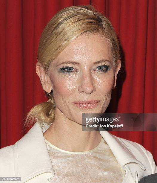 Actress Cate Blanchett arrives at the 16th Annual AFI Awards on January 8, 2016 in Los Angeles, California.