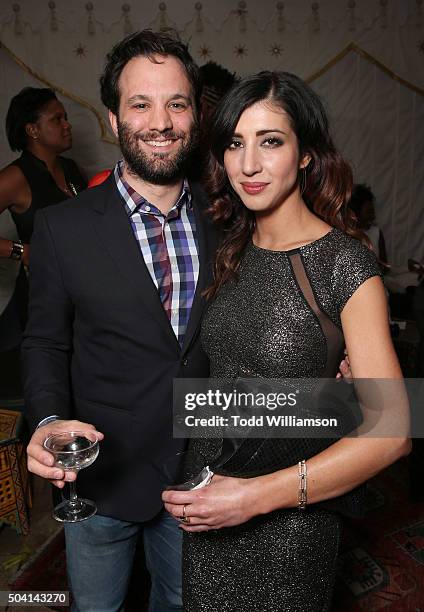 Craig DiGregorio and Dana DeLorenzo attend the Starz Pre-Golden Globe Celebration at Chateau Marmont on January 8, 2016 in Los Angeles, California.