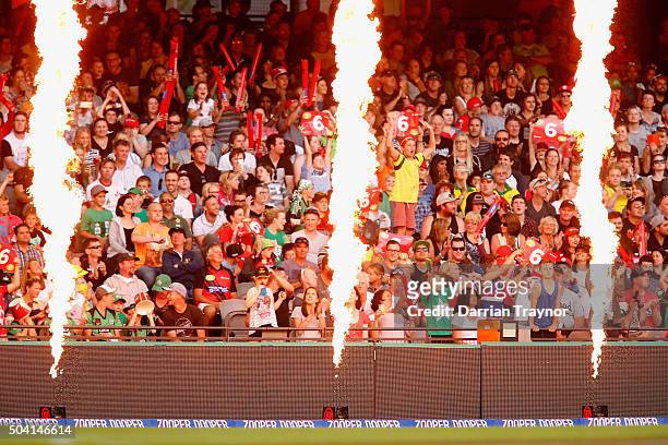 Fans are seen during the Big Bash League match between the Melbourne Renegades and the Melbourne Stars at Etihad Stadium on January 9, 2016 in...