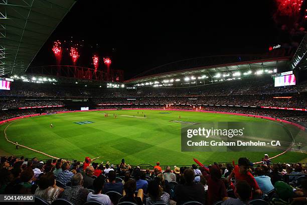 General view during the Big Bash League match between the Melbourne Renegades and the Melbourne Stars at Etihad Stadium on January 9, 2016 in...