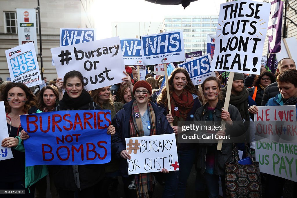 Demonstration And Rally Against Government Plans To Cut NHS Bursaries