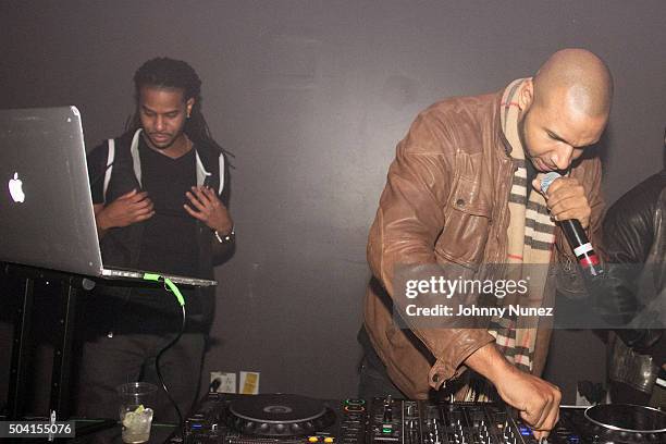 Spynfo and DJ Suss One spin at Stage 48 on January 8 in New York City.