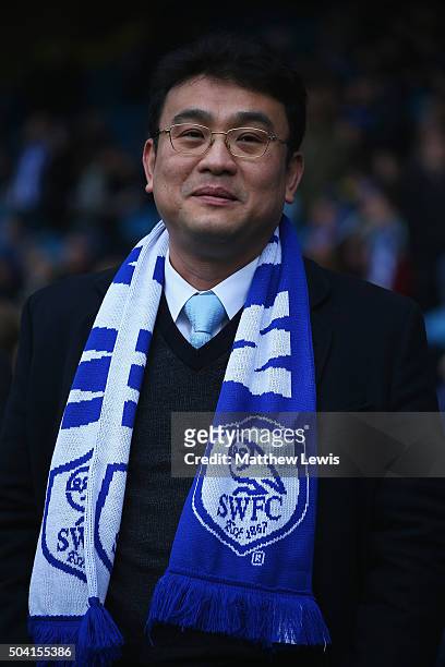Dejphon Chansiri, owner of Sheffield Wednesday looks on during The Emirates FA Cup Third Round match betwen Sheffield Wednesday and Fulham at...