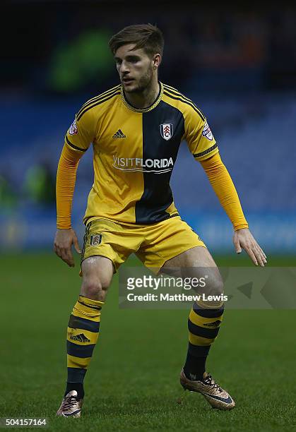 Luke Garbutt of Fulham in action during The Emirates FA Cup Third Round match betwen Sheffield Wednesday and Fulham at Hillsborough Stadium on...