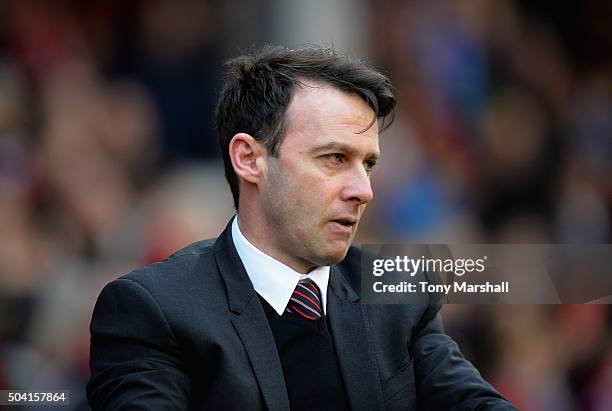 Dougie Freedman Manager of Nottingham Forest during The Emirates FA Cup Third Round match between Nottingham Forest and Queens Park Rangers at City...