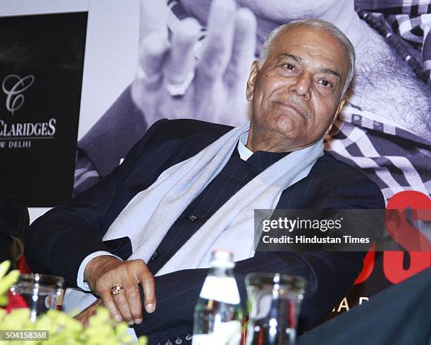 Indian politician Yashwant Sinha during the launch of Bollywood actor-politician Shatrughan Sinha's book "Anything But Khamosh" written by Bharathi...