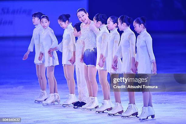 Mao Asada of Japan performs her routine during the NHK Special Figure Skating Exhibition at the Morioka Ice Arena on January 9, 2016 in Morioka,...