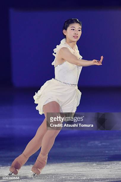 Yuka Nagai of Japan performs her routine during the NHK Special Figure Skating Exhibition at the Morioka Ice Arena on January 9, 2016 in Morioka,...