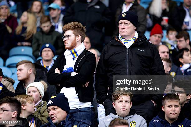 Fans look on during The Emirates FA Cup Third Round match between Leeds United and Rotherham United at Elland Road on January 9, 2016 in Leeds,...