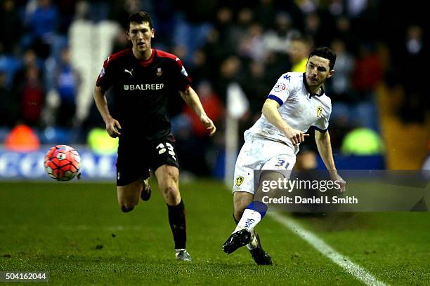 Lewie Coyle of Leeds United FC during The Emirates FA Cup Third Round match between Leeds United and Rotherham United at Elland Road on January 9,...