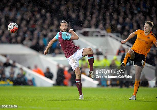 Andy Carroll of West Ham United during the Emirates FA Cup Third Round match between West Ham United v Wolverhampton Wanderers at Boleyn Ground on...