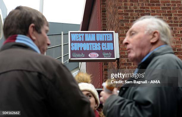 Fans outside the Boleyn Ground home stadium of West Ham United before The Emirates FA Cup match between West Ham United and Wolverhampton Wanderers...