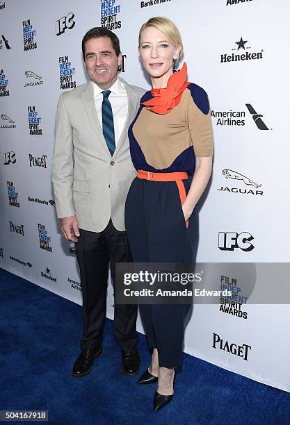 Film Independent President Josh Welsh and actress Cate Blanchett attend the 2016 Film Independent Filmmaker Grant and Spirit Award Nominees Brunch at...