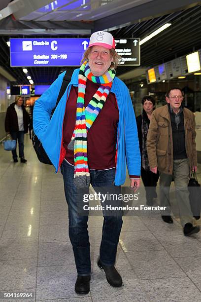 Singer Gunter Gabriel poses before the flight to Australia as a participant in the 2016 RTL-TV-Show 'Dschungelcamp: " I'm a celebrity get me out of...