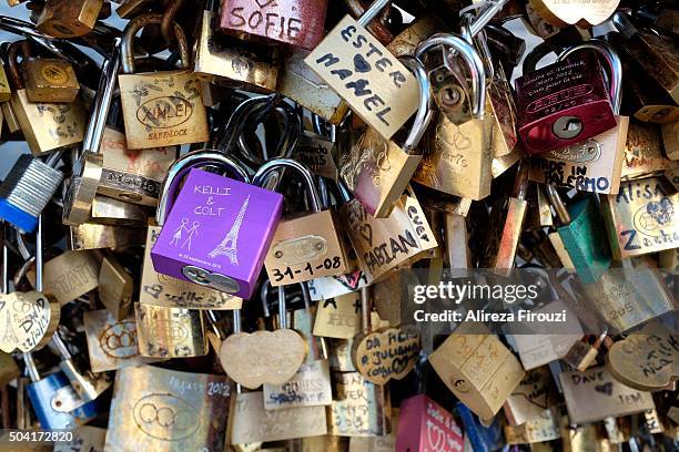 padlocks on a bridge, paris, france - 243 2013 stock pictures, royalty-free photos & images