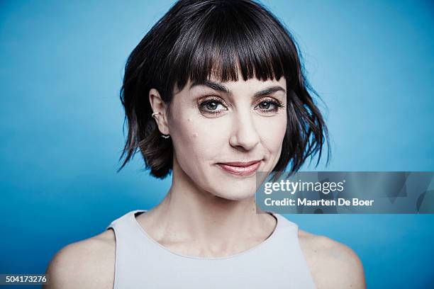 Constance Zimmer of A+E Network's 'UnREAL' poses in the Getty Images Portrait Studio at the 2016 Winter Television Critics Association press tour at...
