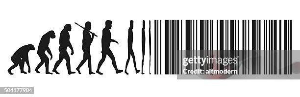 digital evolution - early homo sapiens stock illustrations